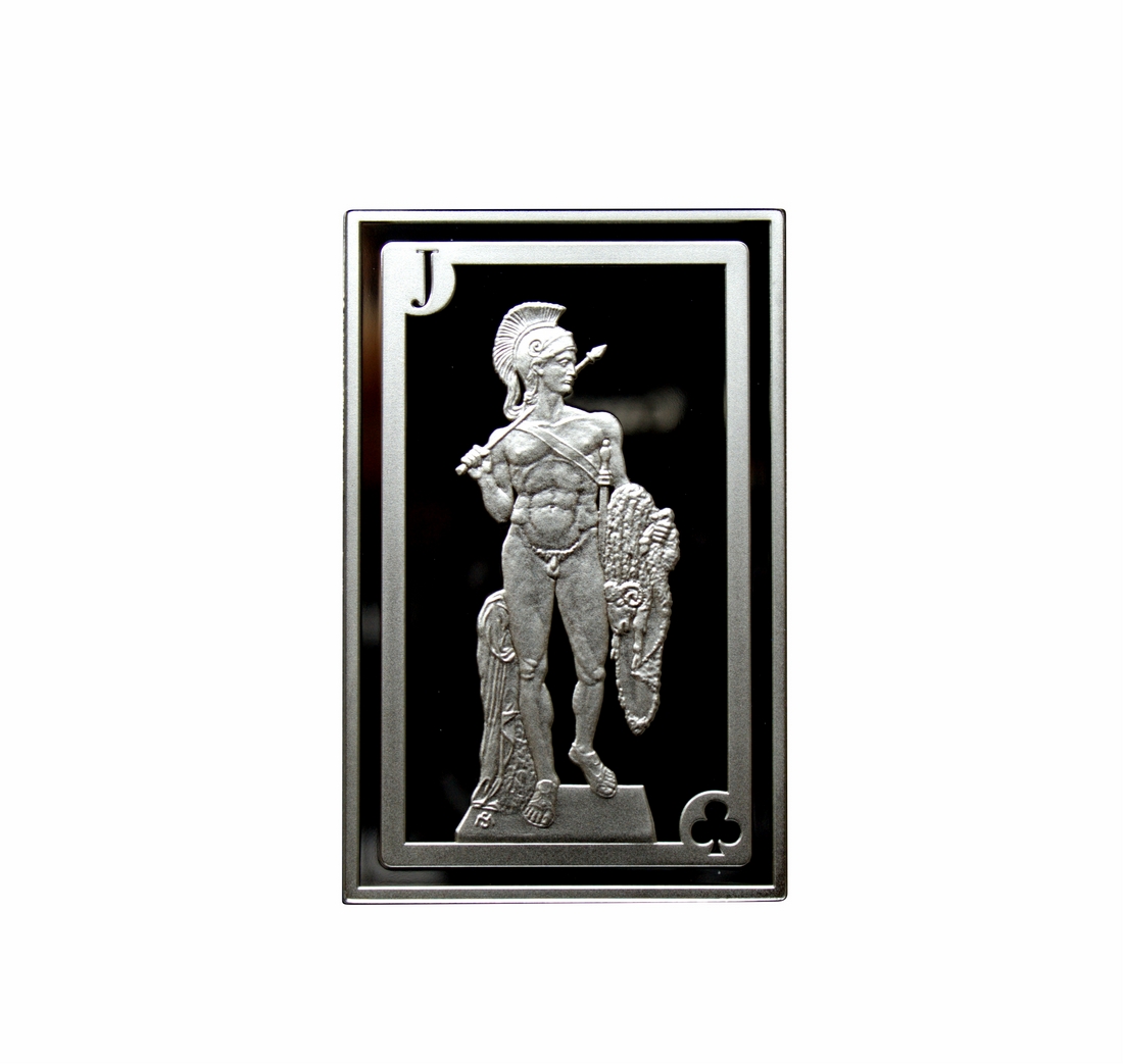 Królewski poker- Walet,srebrna moneta o nominale 2500 Francs CFA CAMEROUN, 2016