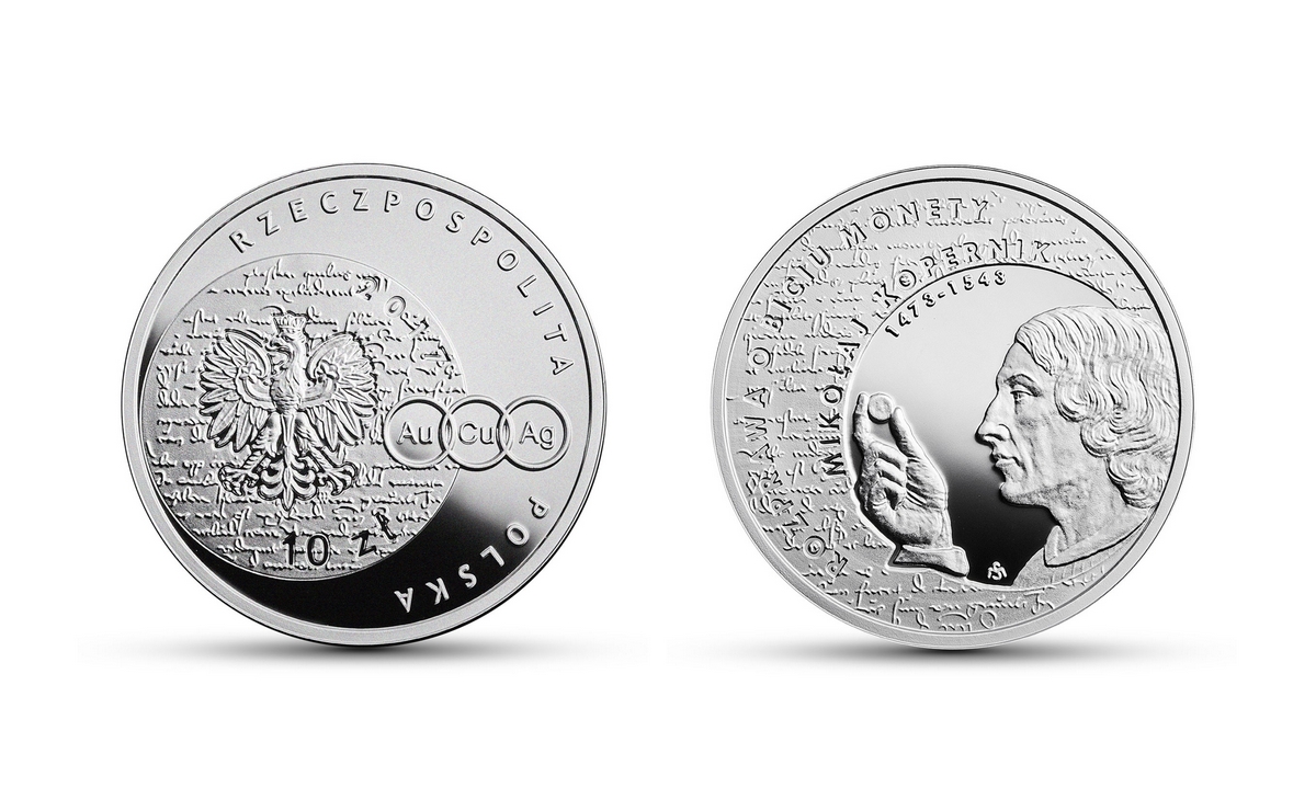 Wielcy polscy ekonomiści – Mikołaj Kopernik, srebrna moneta nominał 10 zł, 2017 